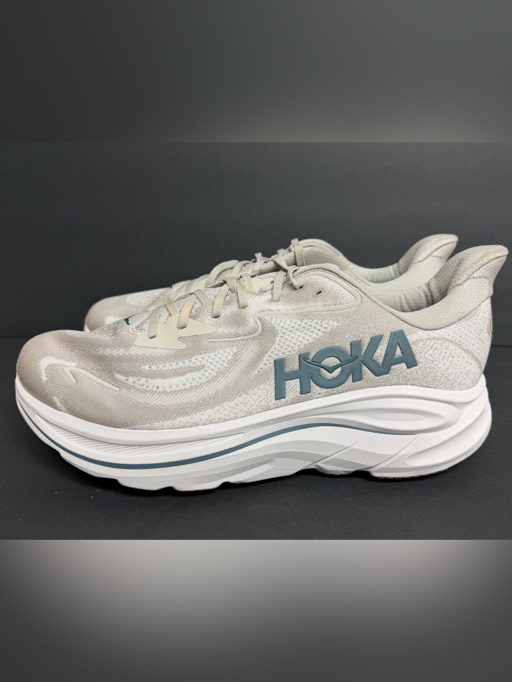 Hoka Clifton 10 X-WIDE Grey Running Shoes Men’s Size 14 4E BARELY WORN